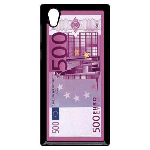 Coque Pour Smartphone - 500 Euros Violet - Compatible Avec Sony Xperia L1 - Plastique - Bord Noir