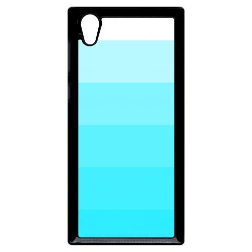 Coque Pour Smartphone - Degrad Bleu Fluo - Compatible Avec Sony Xperia L1 - Plastique - Bord Noir