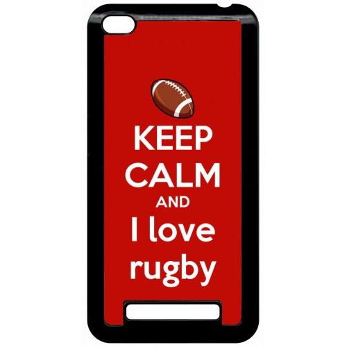 Coque Pour Smartphone - Rugby Red - Compatible Avec Xiaomi Redmi 4a - Plastique - Bord Noir