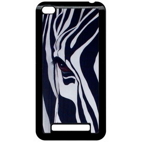 Coque Pour Smartphone - Motif Zebre Noir Et Blanc - Compatible Avec Xiaomi Redmi 4a - Plastique - Bord Noir