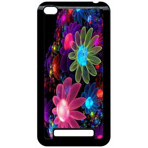 Coque Pour Smartphone - Fleurs 3d Colorées - Compatible Avec Xiaomi Redmi 4a - Plastique - Bord Noir