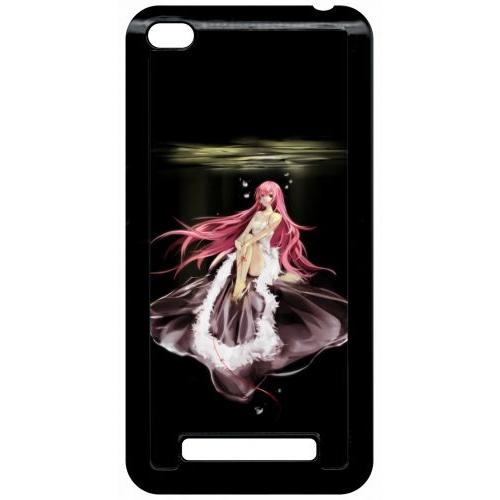 Coque Pour Smartphone - Manga Fille Cheveux Rose - Compatible Avec Xiaomi Redmi 4a - Plastique - Bord Noir