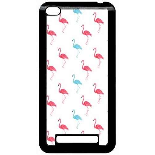 Coque Pour Smartphone - Flamand Rose - Compatible Avec Xiaomi Redmi 4a - Plastique - Bord Noir