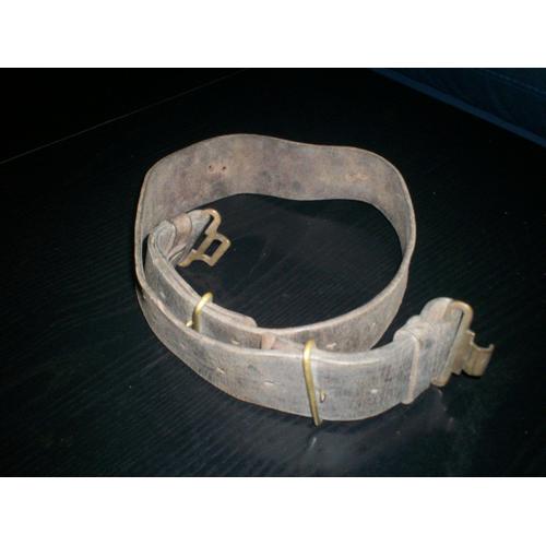 Authentique Ceinture En Cuir De La Seconde Guerre Mondiale 39-45