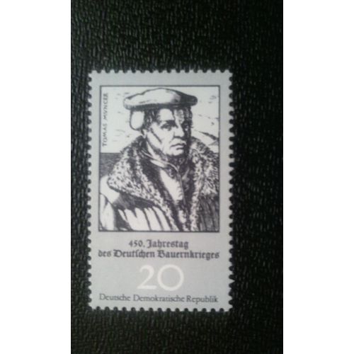Timbre Allemagne Rda ( Yt 1696 ) 1975 Thomas Müntzer (1489-1525) Théologien Et Révolutionnaire