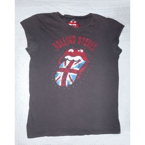 T-Shirt Gris Coton Manches Courtes Rolling Stones 14 Ans