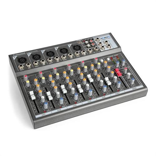 Vonyx VMM-F701 Table de mixage à  7 canaux 5 entrées micro Interface audio USB