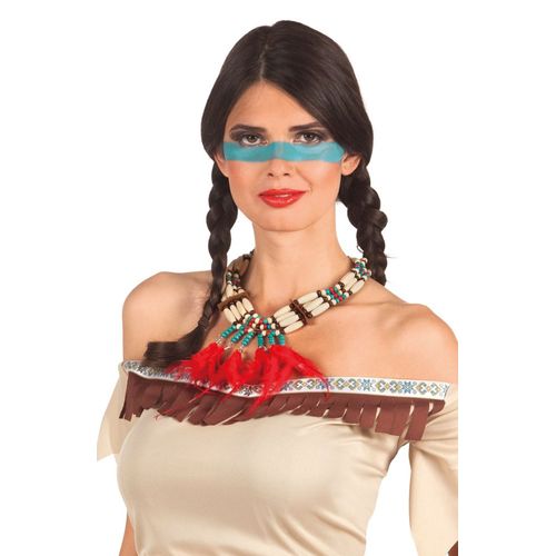Collier Indien Avec Plumettes Rouges Femme - 78409 - Taille Unique - Port 0¿