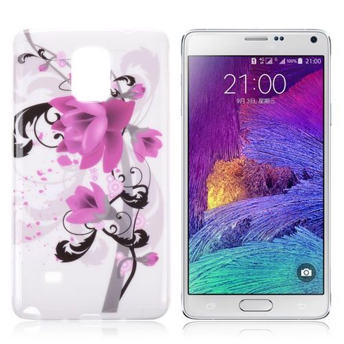 Coque Case Samsung Galaxy Note 4 Rose Flower Silicone Souple (Tpu)