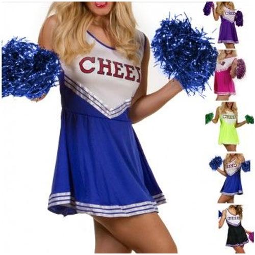 Costume Cheerleader - Uniforme Pom Pom Girl - Medium - M - Rose