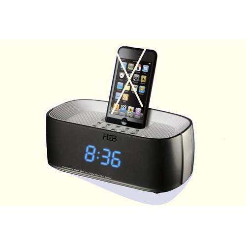 H&B HB 10I iP-10i Station d'accueil Iphone Ipod - Radio réveil dock Chargeur - Son puissant 2 haut-parleurs