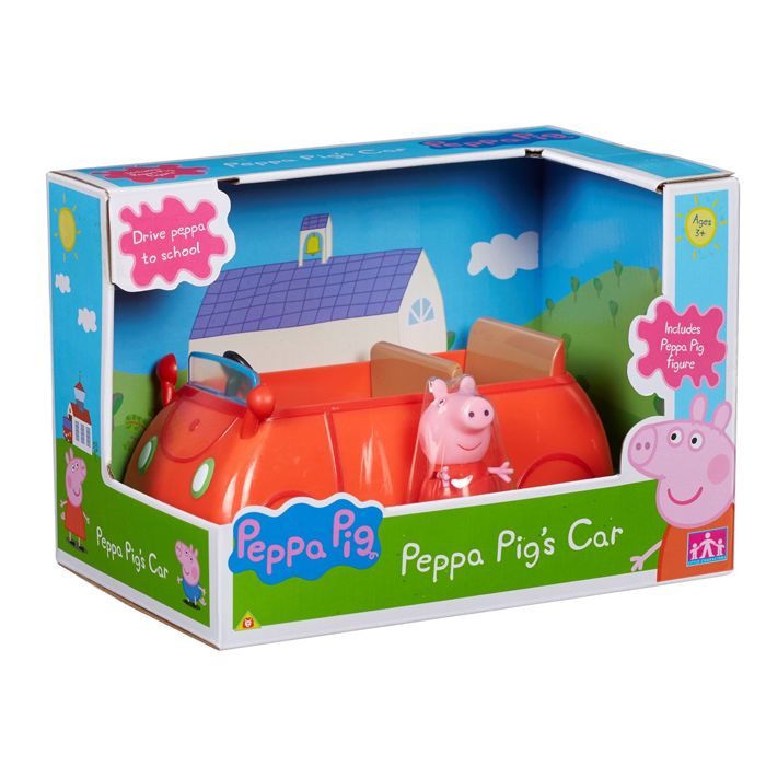 La voiture rouge + figurines Peppa Pig