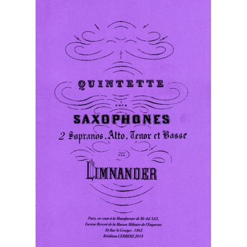 Quintette Pour Saxophones D'armand Limnander