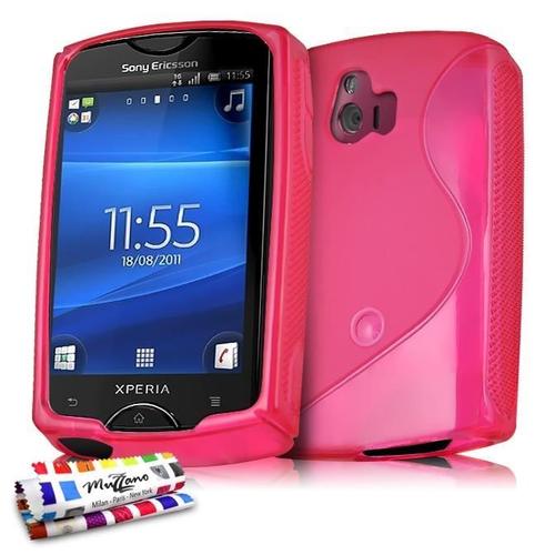 Coque Case Sony Xperia Mini Rose "Le S" Silicone Souple (Tpu)