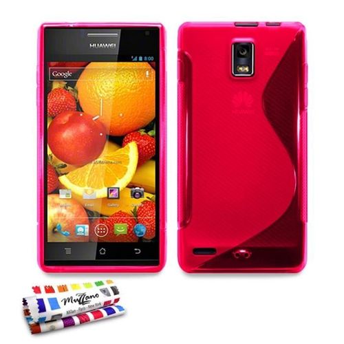 Coque Case Huawei Ascend P1 Rose "Le S" Silicone Souple (Tpu)