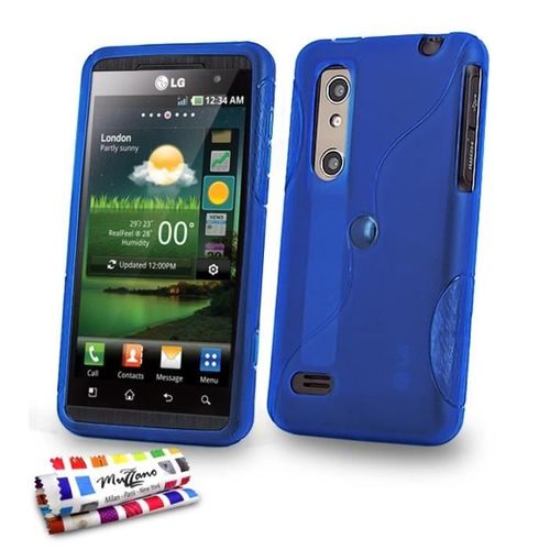 Coque Case Lg Optimus 3d / P920 Bleu "Le S" Silicone Souple (Tpu)