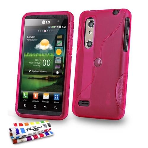 Coque Case Lg Optimus 3d / P920 Rose "Le S" Silicone Souple (Tpu)