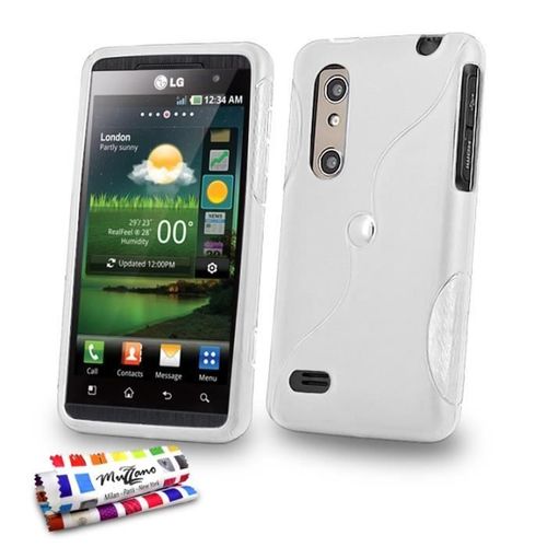 Coque Case Lg Optimus 3d / P920 Blanc "Le S" Silicone Souple (Tpu)