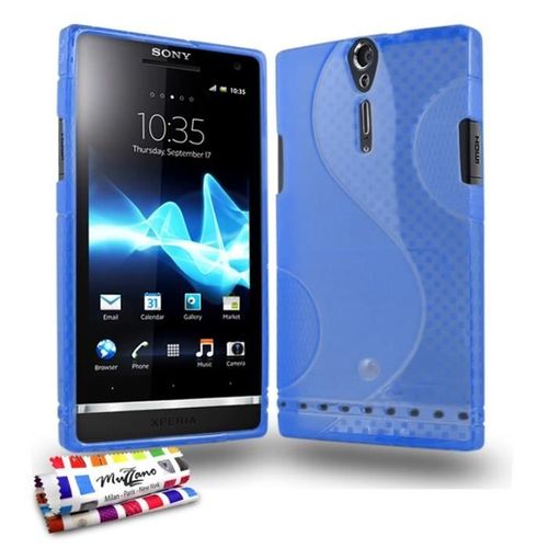 Coque Case Sony Xperia Arc Hd Bleu "Le S" Silicone Souple (Tpu)