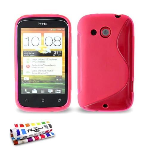 Coque Case Sony Htc Desire C / A320 Rose "Le S" Silicone Souple (Tpu)