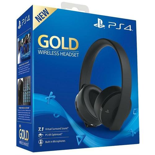 Sony Gold - Micro-casque - circum-aural - 2,4 GHz - sans fil - pour Sony PlayStation 4, Sony PlayStation 4 Pro, Sony PlayStation 4 Slim