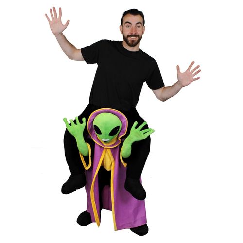 Déguisement Pour Adulte "Porte Moi" Avec Ce Pantalon En Forme D'extraterrestre Qui Donne L'illusion Qu'il Vous Porte Sur Ses Épaules.