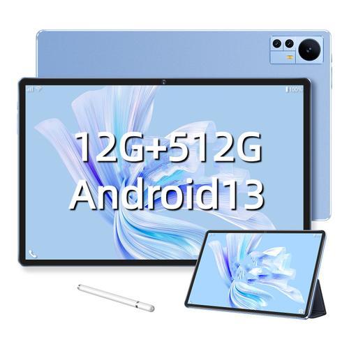 Tablette Tactile-WUXIAN Tab S39 (Carte SIM+WIFI) -10,36" +1920*1200 FHD+IPS -Android 13- 12Go RAM +512Go ROM -GMS Certified 7000mAh/Double SIM Carte + WIFI6 - Bleu - Avec Bookcover+ Stylet