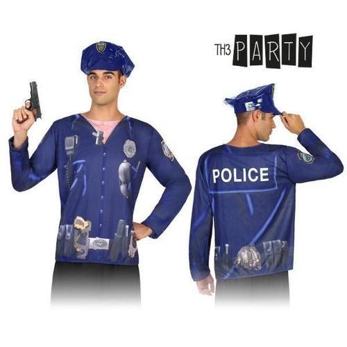 T-Shirt Mixte Pour Adulte Tenue De Policier - Déguisement Flic Pas Cher Costume Homme Femme
