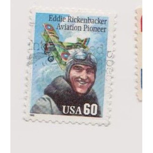 Timbre Usa États Unis D'amérique Aviation Pioneer Eddie Rickenbacker
