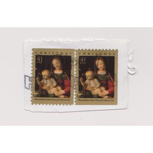 Timbre Usa La Vierge Et L'enfant Noel Christmas Bernardino Luini Gallery Of Art