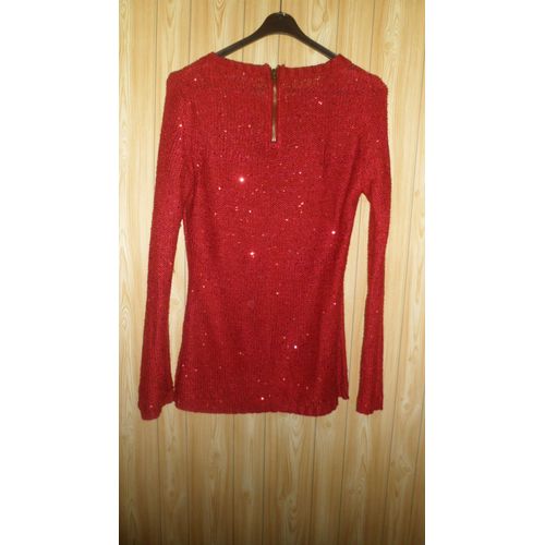 Pull &#34fashion Lines&#34 Acrylique M Rouge