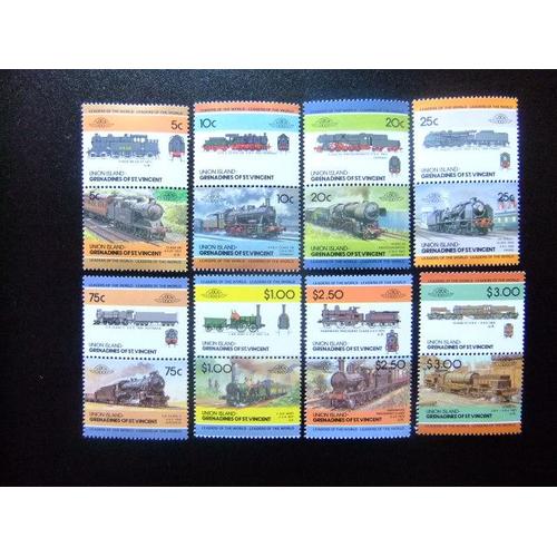 Union Island Granadines Of St. Vincent 1984 Locomotives Railway Trenes Yvert Lot 5 ** Mnh