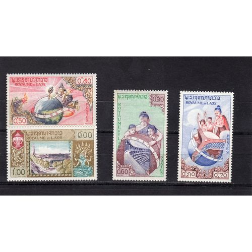 Timbres-Poste Du Laos (Inauguration Du Palais De L'unesco À Paris)