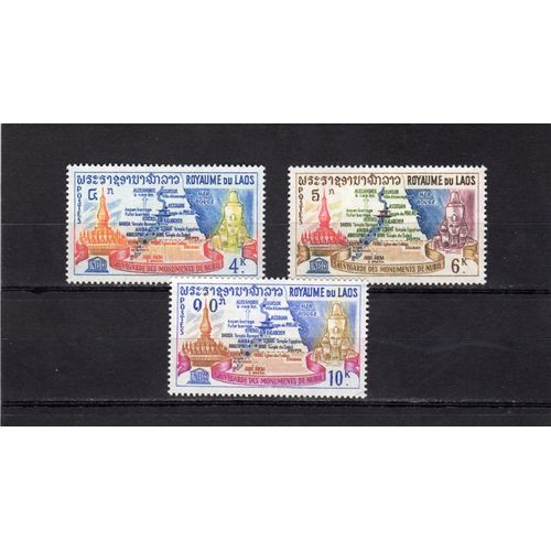 Timbres-Poste Du Laos (Sauvegarde Des Monuments De Nubie)