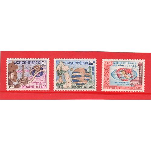 Timbres-Poste Du Laos (Centenaire De L'union Internationale Des Télécommunications)