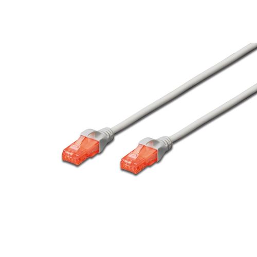DIGITUS Professional - Cordon de raccordement - RJ-45 (M) pour RJ-45 (M) - 3 m - UTP - CAT 6e - IEEE 802.3 - moulé, sans crochet, sans halogène - gris