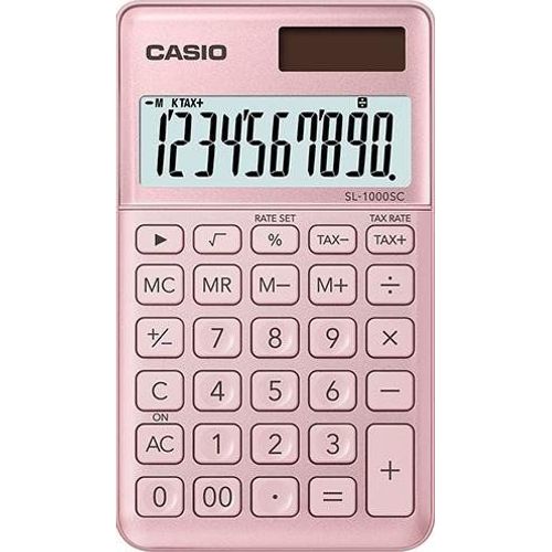 Casio sl-1000sc-pk - Calculatrice de poche, 0.9 x 7.1 x 12 cm, couleur rose