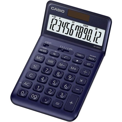 Casio JW-200SC - Calculatrice de bureau - 12 chiffres - panneau solaire, pile - marine