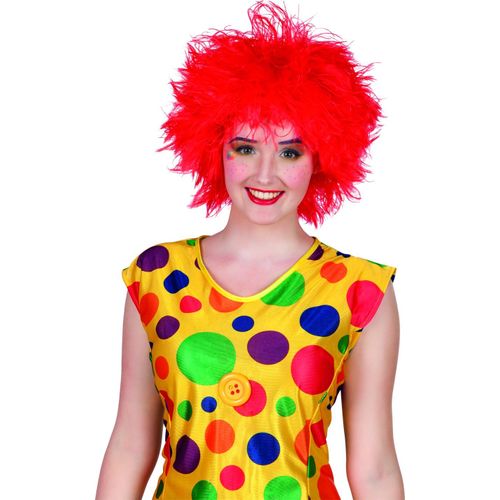 Perruque Clown Colorée Rouge Femme Taille Unique