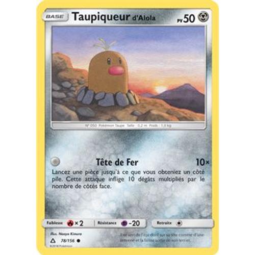 Pokémon - 78/156 - Taupiqueur D'alola - Sl5 - Soleil Et Lune - Ultra Prisme - Commune