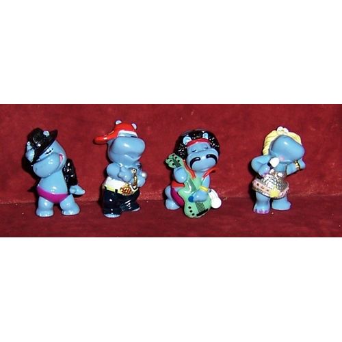 Lot De 4 Hippopotames Musiciens
