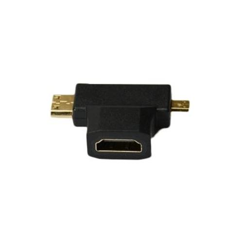 ADAPT.MICRO HDMI + MINI HDMI MALE TO HDMI FEMELLE