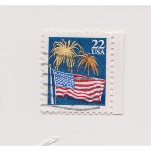 Timbre Usa Feux D'artifice Drapeau