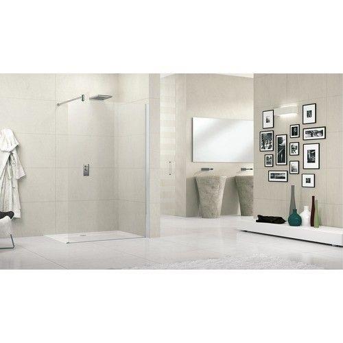 Paroi de douche ouverte - réversible - barre de renfort - 6mm - Lunes H 137 à 138.5 NOVELLINI