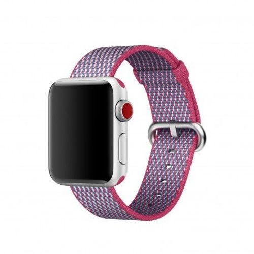 Apple 38mm Woven Nylon Band - Bracelet De Montre Pour Montre Intelligente - 125 - 195 Mm - Vérification De Baie - Pour Watch Hermès Series 7, Hermès Series 9, Nike Series 7, Series 10, Series 8...