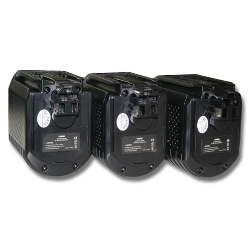 Lot 3 batteries Ni-MH vhbw 3000mAh (24V) pour outils GBH 24VFR, GBH 24VR, BTI BHE 24VRE comme Bosch 2 607 335 082, 2 607 335 097, 2 607 335 216.