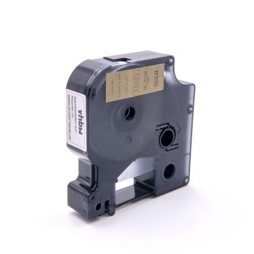vhbw Ruban compatible avec Dymo LabelWriter Duo, Duo 400, Duo 450 imprimante d'étiquettes 12mm Noir sur Or