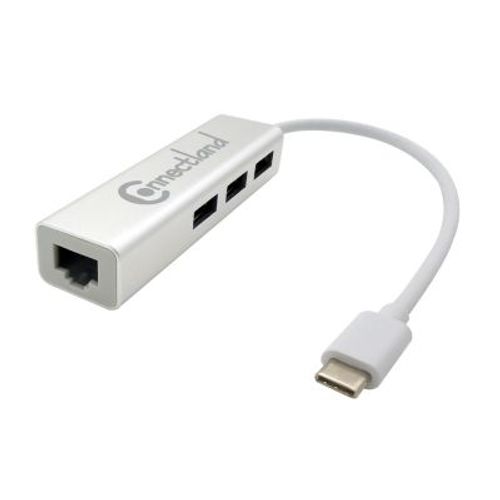 ADAPT. USB TYPE C MALE TO RJ45 10/100/1000 Mbps + HUB Alluimium Connectland