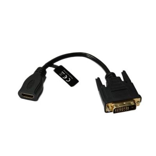 Adaptateur HDMI FEMELLE 19 pins vers DVI D MALE ( 24+1 ) 20cm Connectland