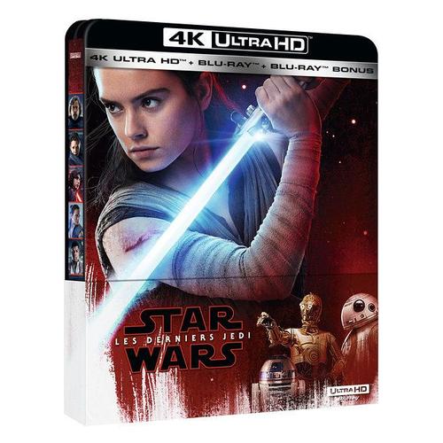 Star Wars 8 : Les Derniers Jedi - 4k Ultra Hd + Blu-Ray + Blu-Ray Bonus - Édition Boîtier Steelbook